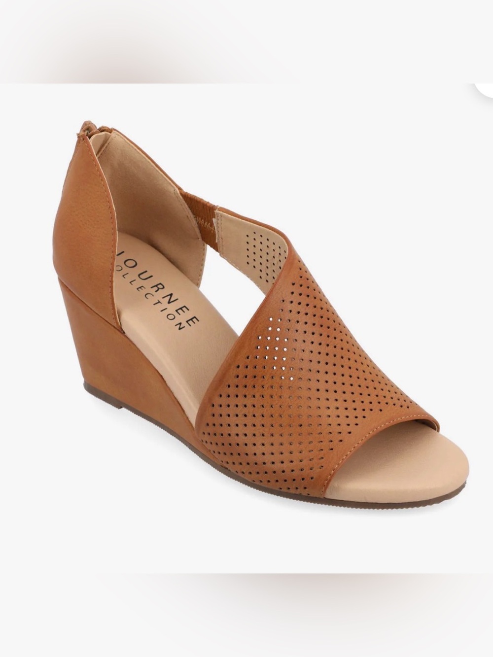 Journee Collection Women’s Wedge Sandal Vegan Leather | Sz. 6W (NWB)